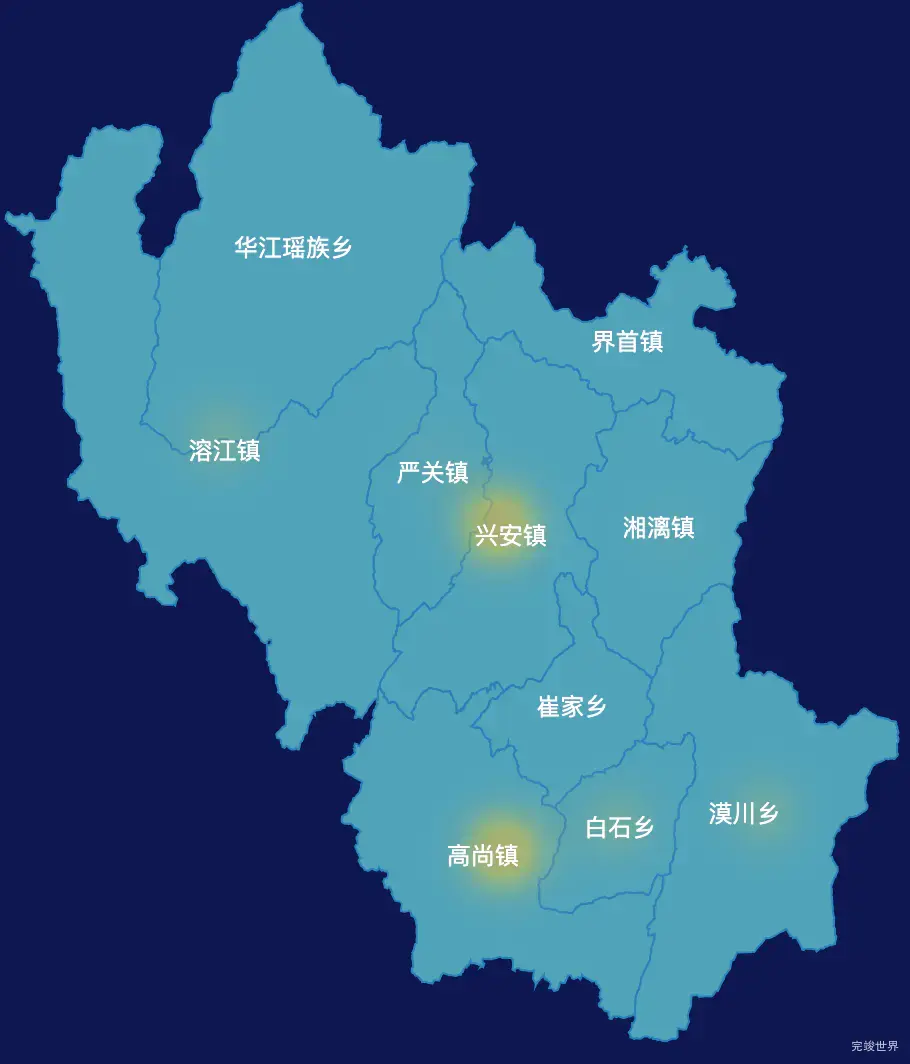 echarts桂林市兴安县geoJson地图热力图