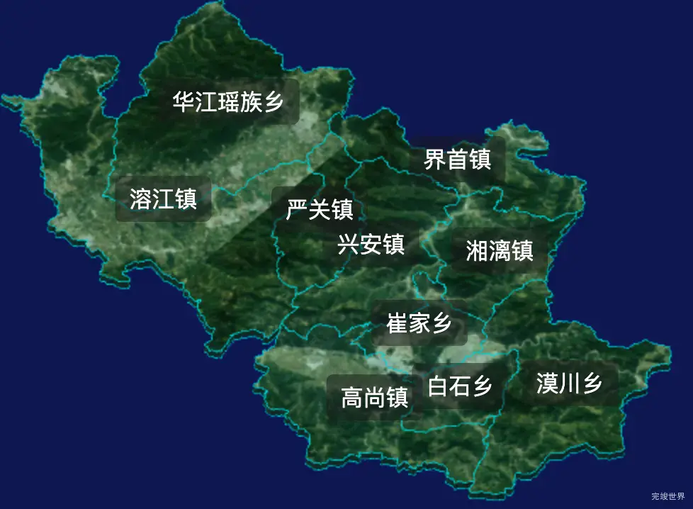 threejs桂林市兴安县geoJson地图3d地图css2d标签