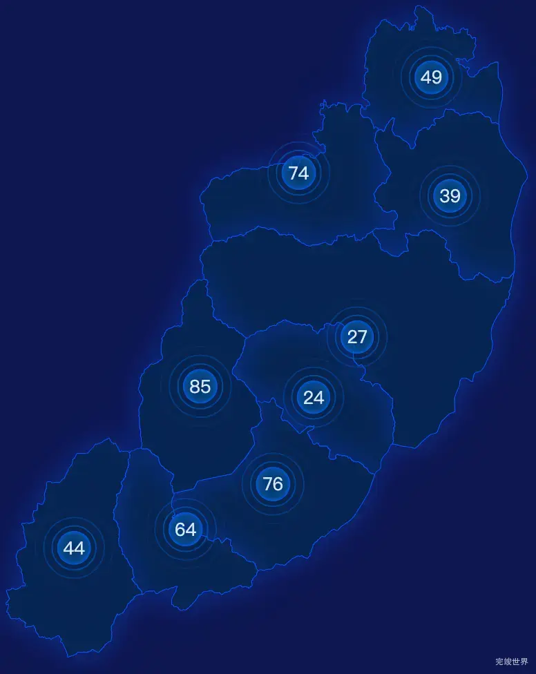 echarts桂林市灌阳县geoJson地图圆形波纹状气泡图