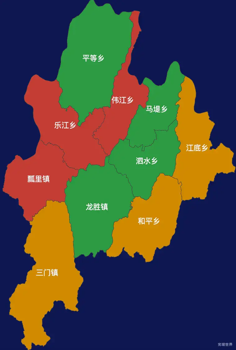 echarts桂林市龙胜各族自治县geoJson地图定义颜色