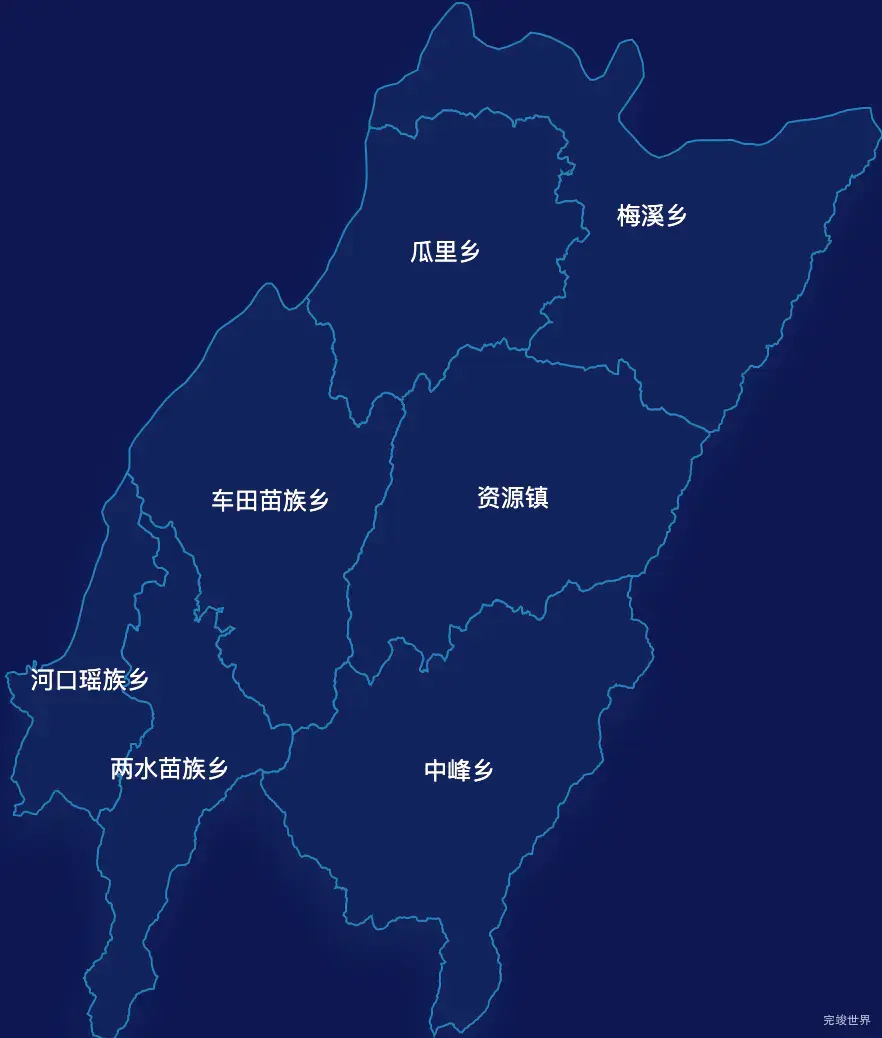 echarts桂林市资源县geoJson地图地图下钻展示