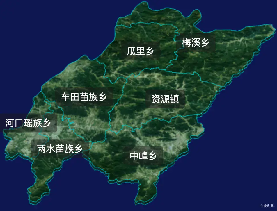 threejs桂林市资源县geoJson地图3d地图css2d标签