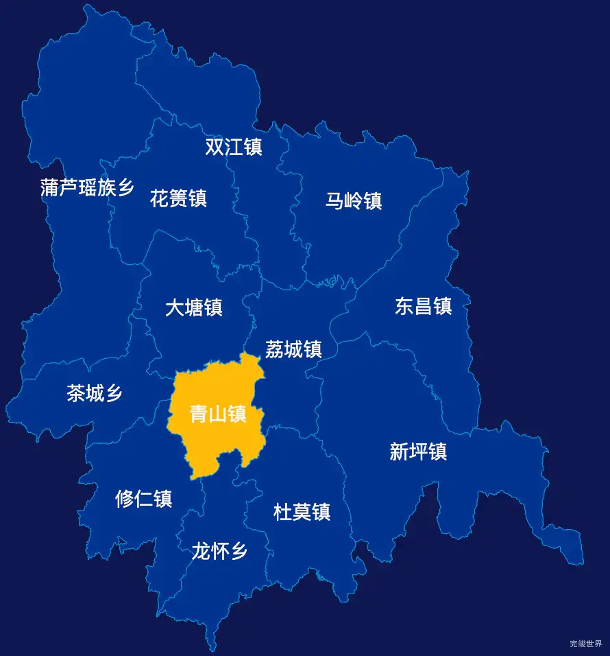 echarts桂林市荔浦市geoJson地图指定区域高亮