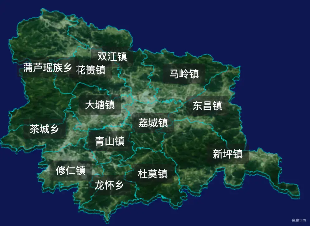 threejs桂林市荔浦市geoJson地图3d地图css2d标签