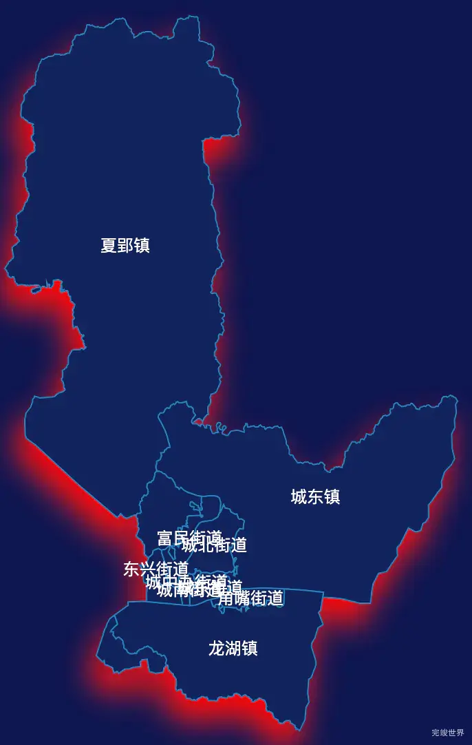 echarts梧州市万秀区geoJson地图阴影