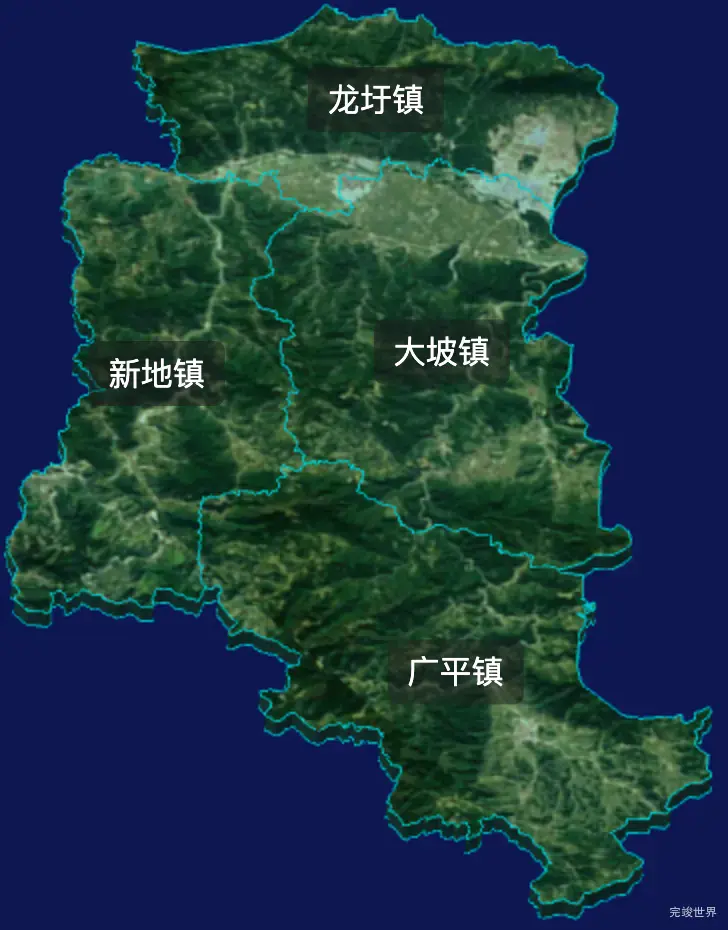 threejs梧州市龙圩区geoJson地图3d地图自定义贴图加CSS2D标签