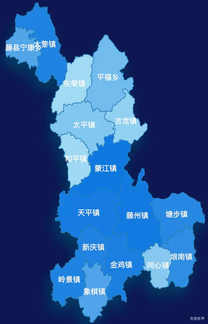 echarts梧州市藤县geoJson地图 tooltip轮播