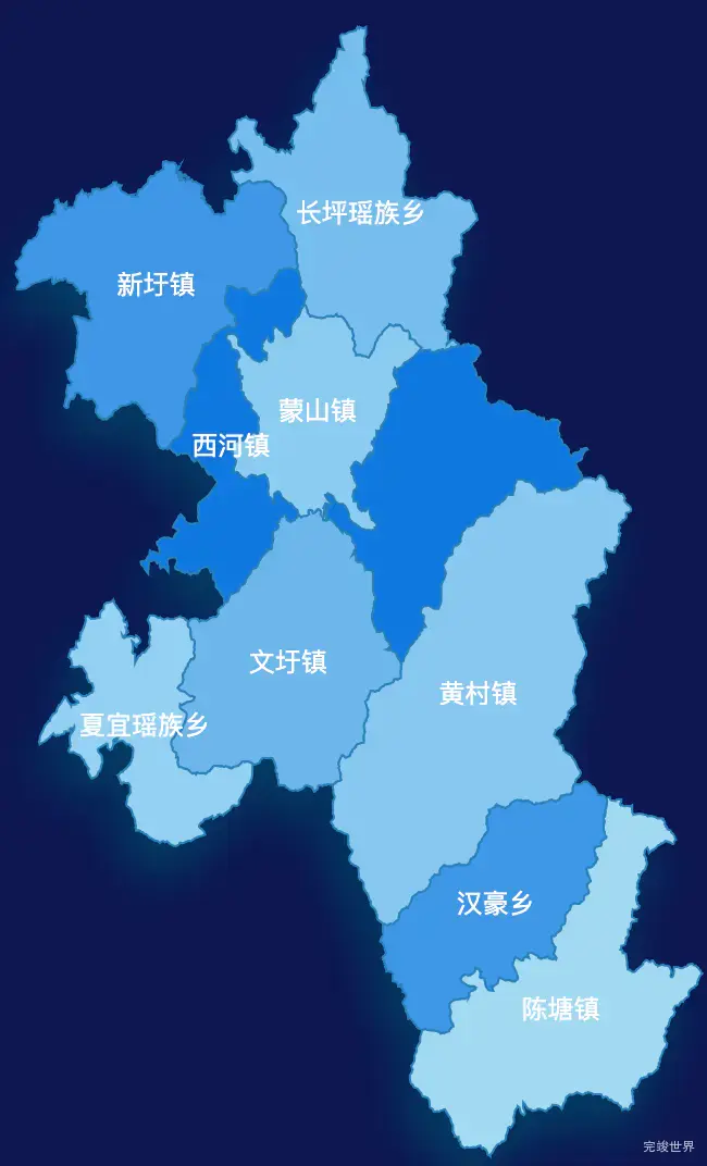 echarts梧州市蒙山县geoJson地图 tooltip轮播