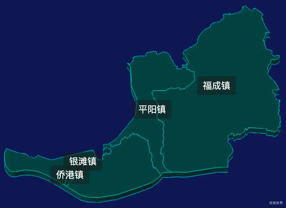 threejs北海市银海区geoJson地图3d地图