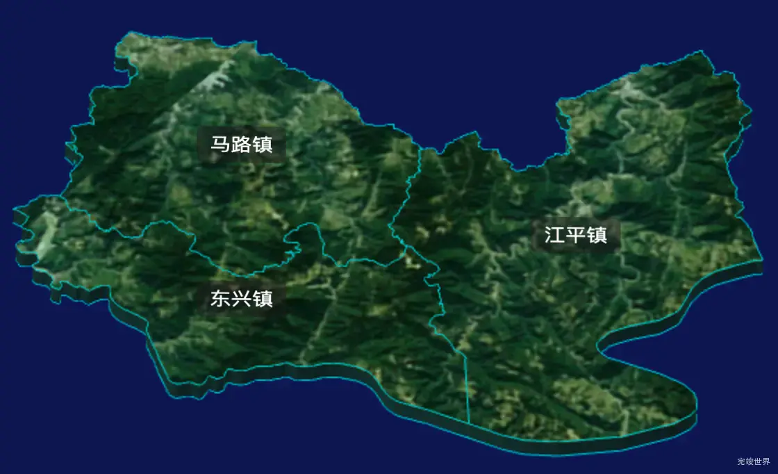 threejs防城港市东兴市geoJson地图3d地图CSS3D标签