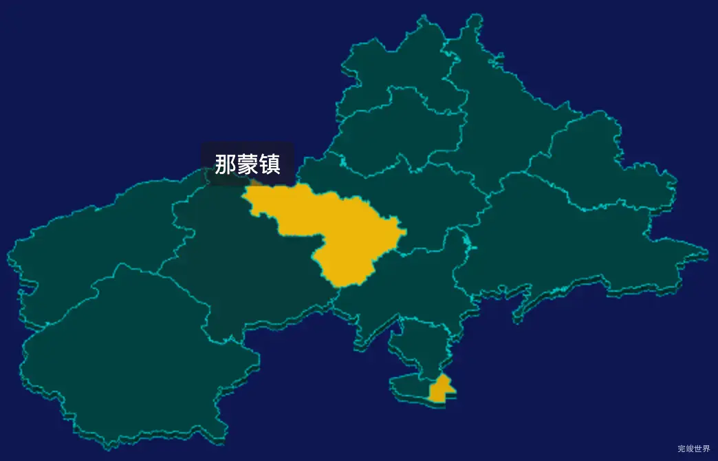 threejs钦州市钦北区geoJson地图3d地图指定区域闪烁