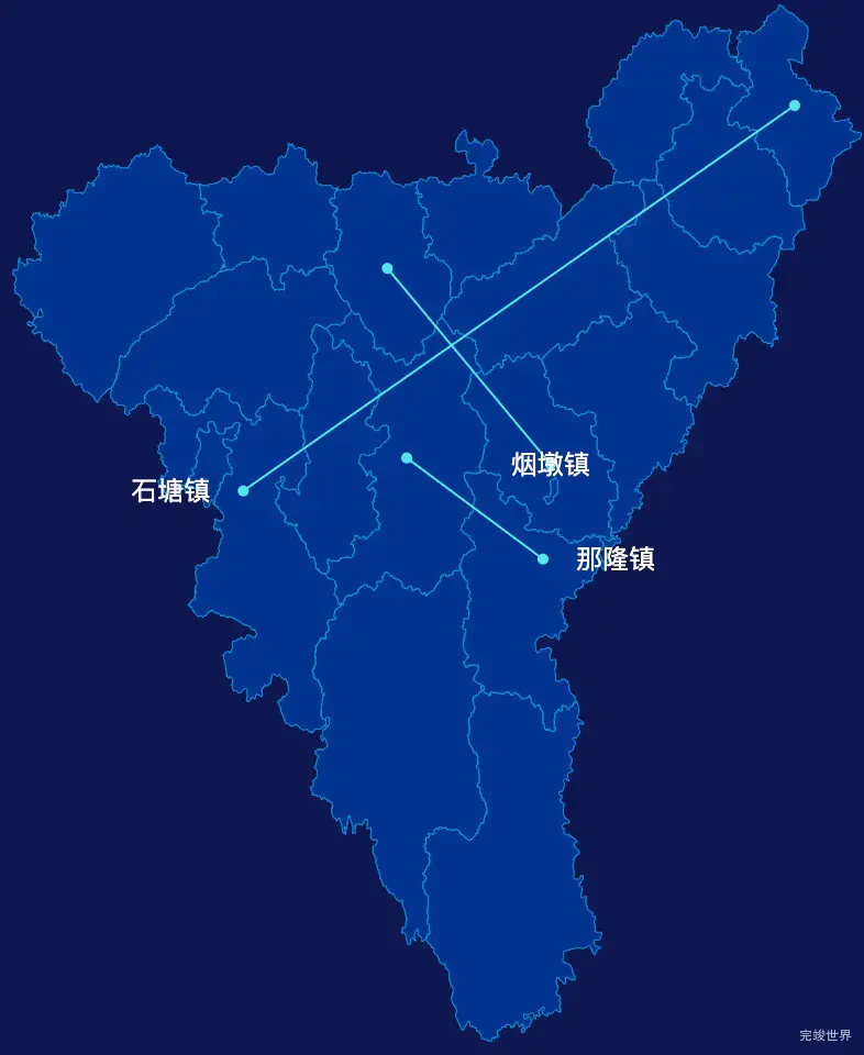 echarts钦州市灵山县geoJson地图自定义引导线