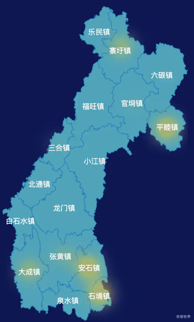 echarts钦州市浦北县geoJson地图热力图