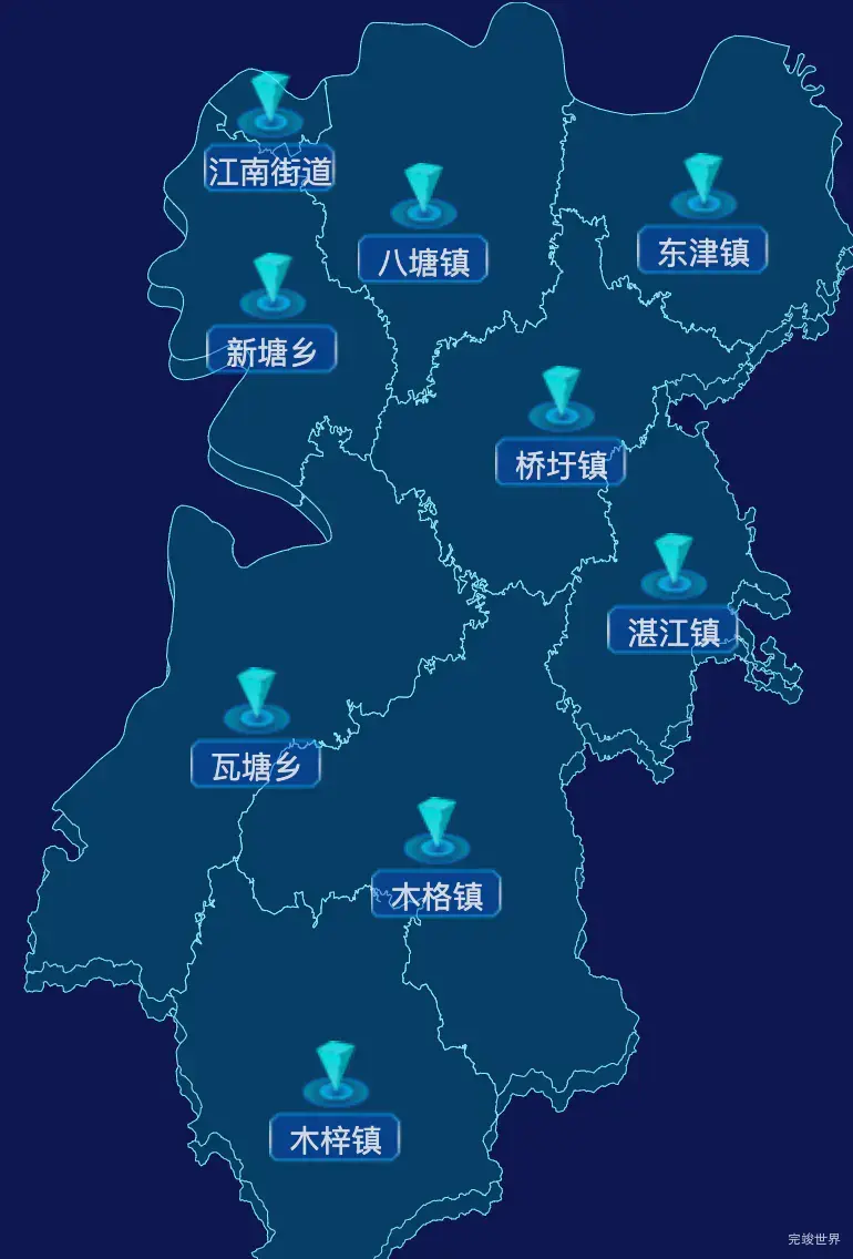 echarts贵港市港南区geoJson地图点击跳转到指定页面