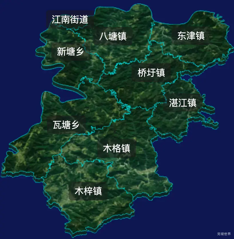 threejs贵港市港南区geoJson地图3d地图css2d标签