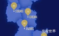 echarts贵港市覃塘区geoJson地图水滴状气泡图实例代码