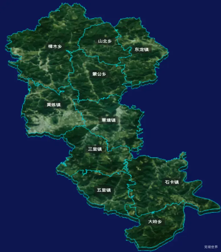 threejs贵港市覃塘区geoJson地图3d地图CSS3D标签