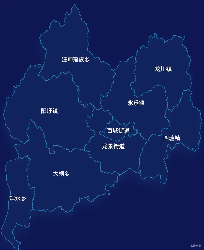 echarts百色市右江区geoJson地图地图下钻展示