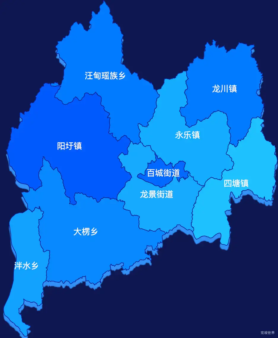 echarts百色市右江区geoJson地图 visualMap控制地图颜色