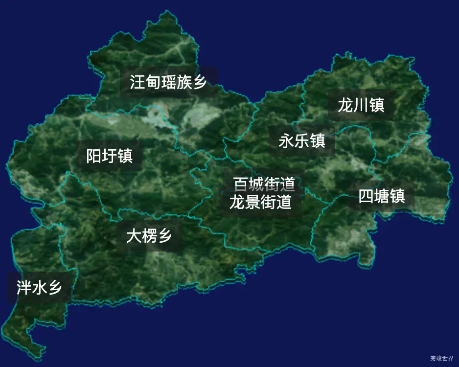 threejs百色市右江区geoJson地图3d地图