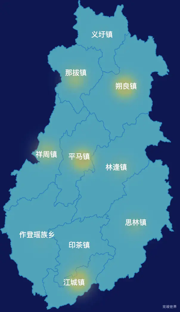 echarts百色市田东县geoJson地图热力图