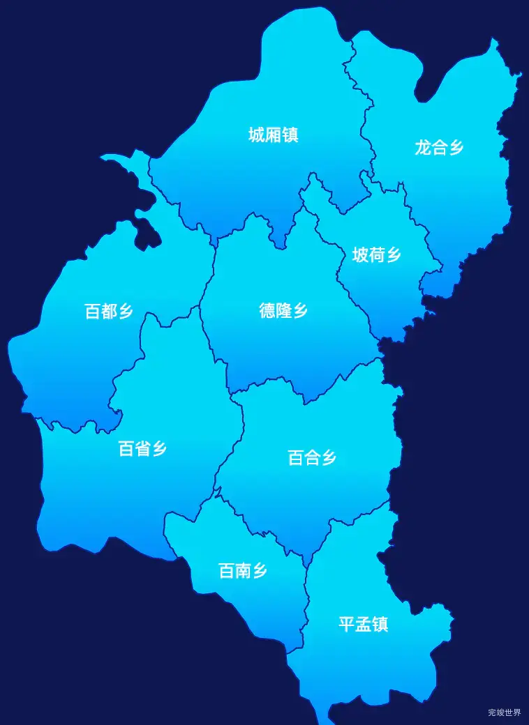 echarts百色市那坡县geoJson地图局部颜色渐变