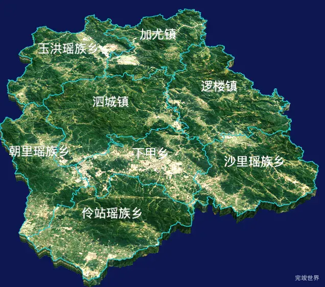 threejs百色市凌云县geoJson地图3d地图