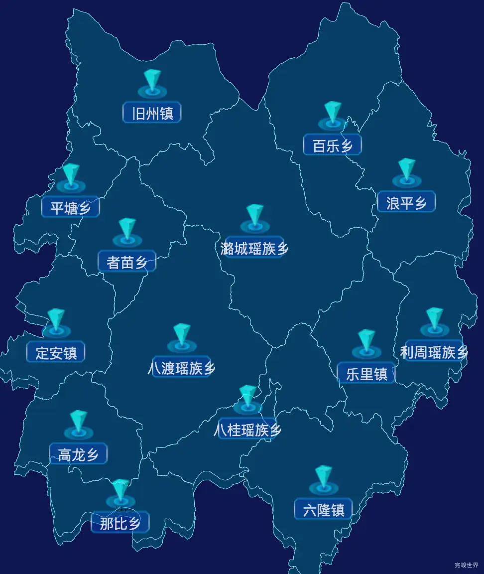 echarts百色市田林县geoJson地图点击跳转到指定页面