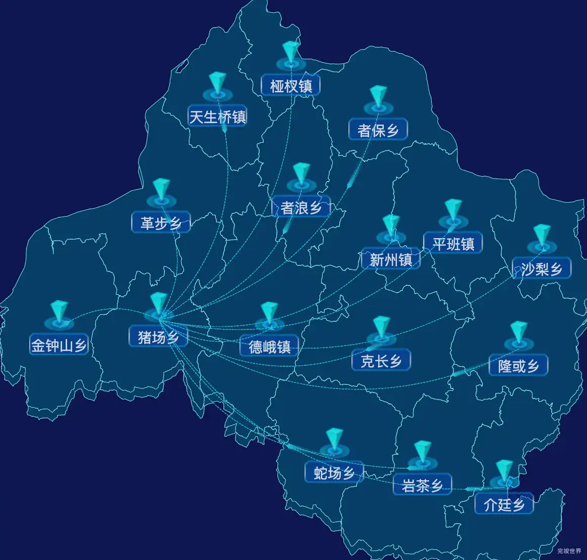 echarts百色市隆林各族自治县geoJson地图label样式自定义