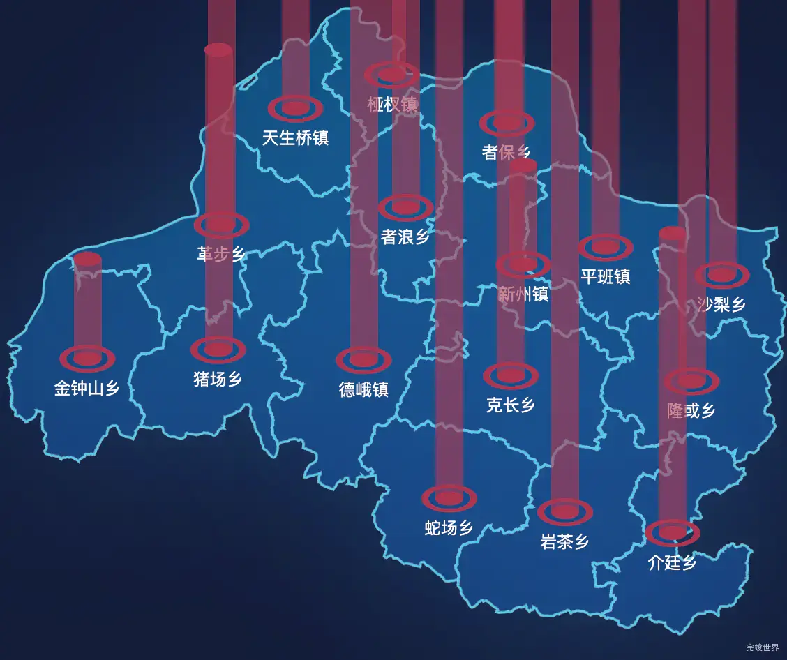 echarts百色市隆林各族自治县geoJson地图添加柱状图