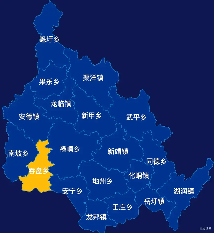 echarts百色市靖西市geoJson地图指定区域高亮