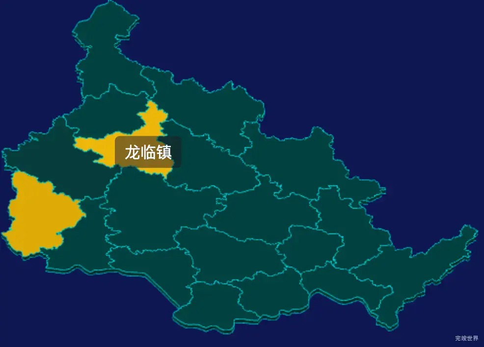 threejs百色市靖西市geoJson地图3d地图指定区域闪烁