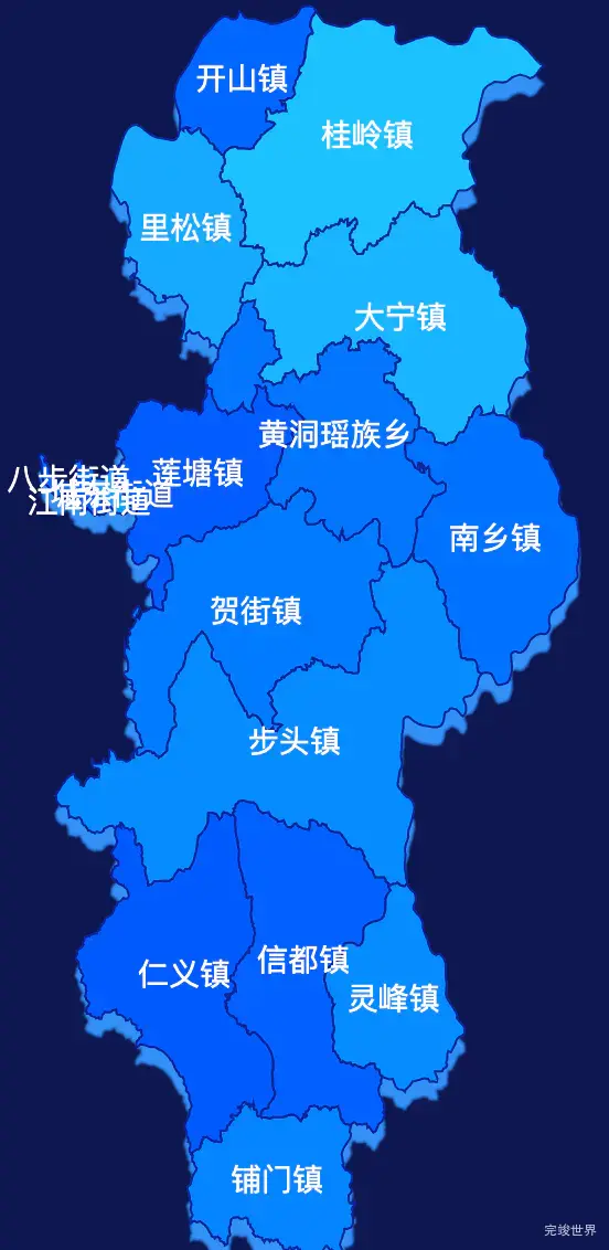 echarts贺州市八步区geoJson地图 visualMap控制地图颜色