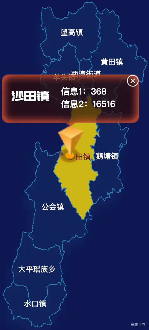 echarts贺州市平桂区geoJson地图点击弹出自定义弹窗