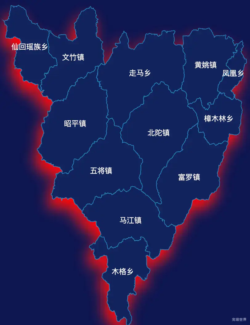 echarts贺州市昭平县geoJson地图阴影