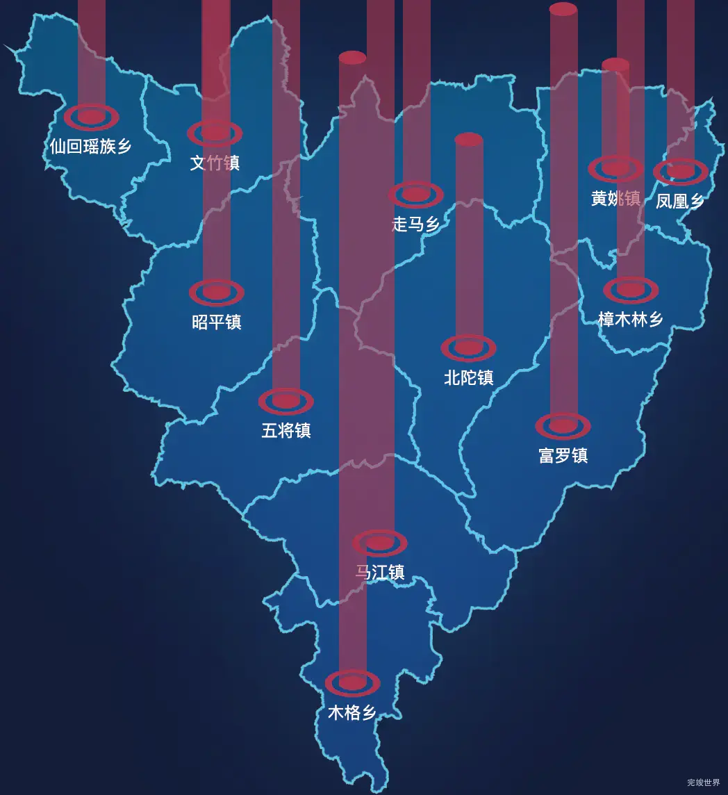 echarts贺州市昭平县geoJson地图添加柱状图