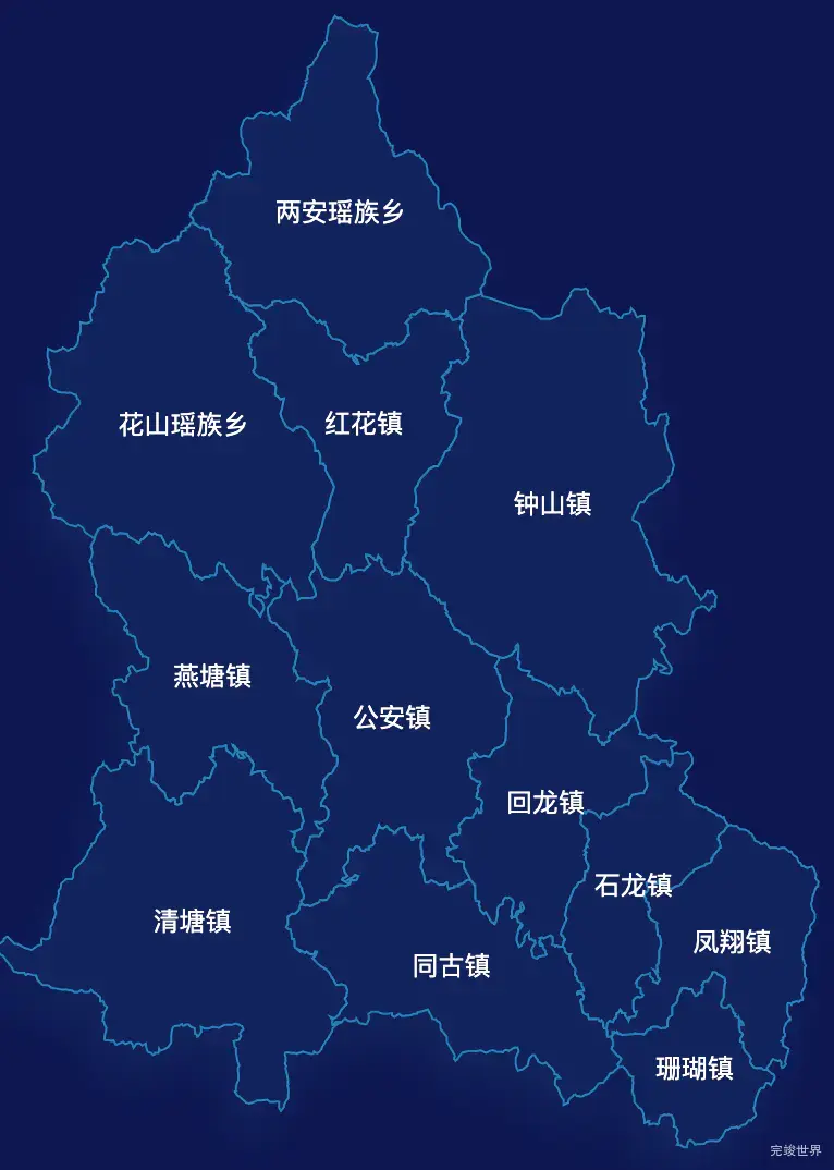 echarts贺州市钟山县geoJson地图地图下钻展示