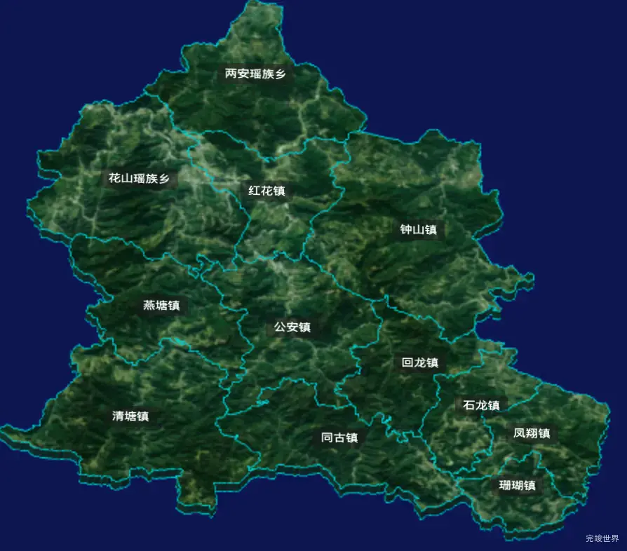 threejs贺州市钟山县geoJson地图3d地图CSS3D标签