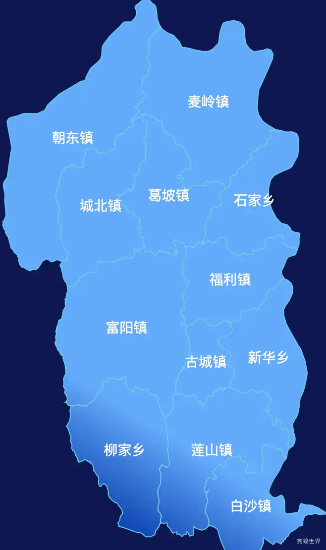 echarts贺州市富川瑶族自治县geoJson地图全局颜色渐变