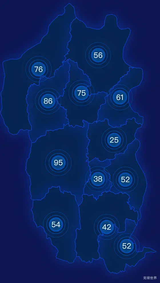 echarts贺州市富川瑶族自治县geoJson地图圆形波纹状气泡图