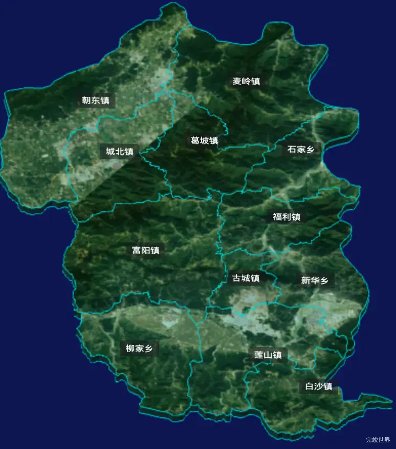 threejs贺州市富川瑶族自治县geoJson地图3d地图CSS3D标签