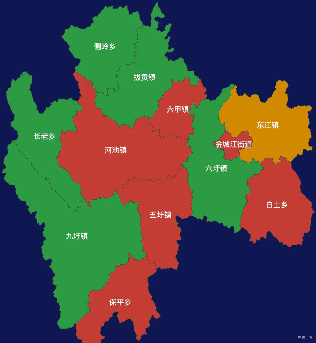 echarts河池市金城江区geoJson地图定义颜色