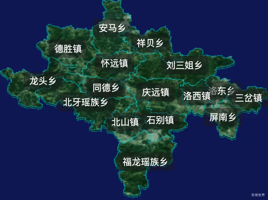 threejs河池市宜州区geoJson地图3d地图自定义贴图加CSS2D标签