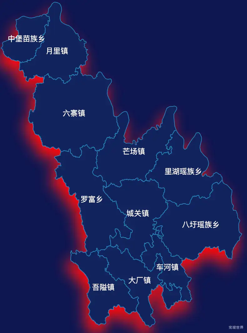 echarts河池市南丹县geoJson地图阴影