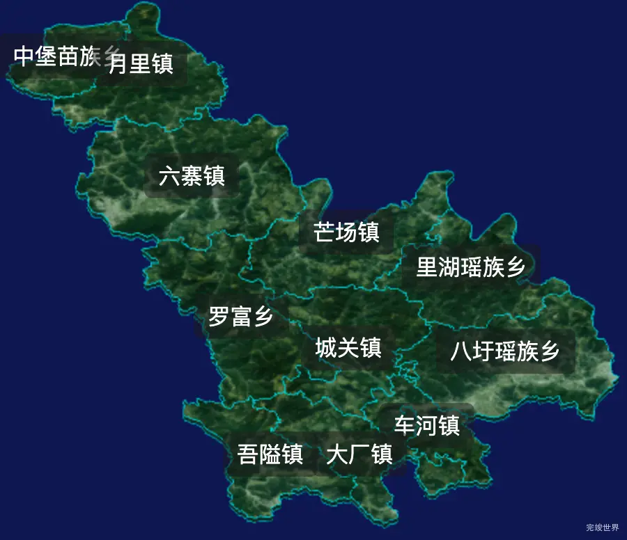 threejs河池市南丹县geoJson地图3d地图自定义贴图加CSS2D标签