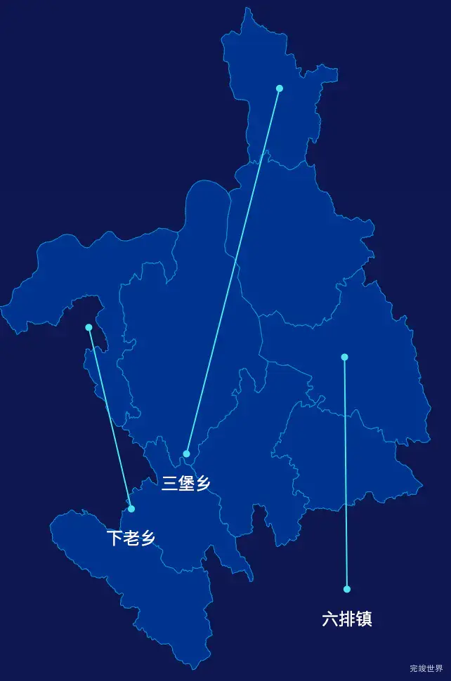 echarts河池市天峨县geoJson地图自定义引导线