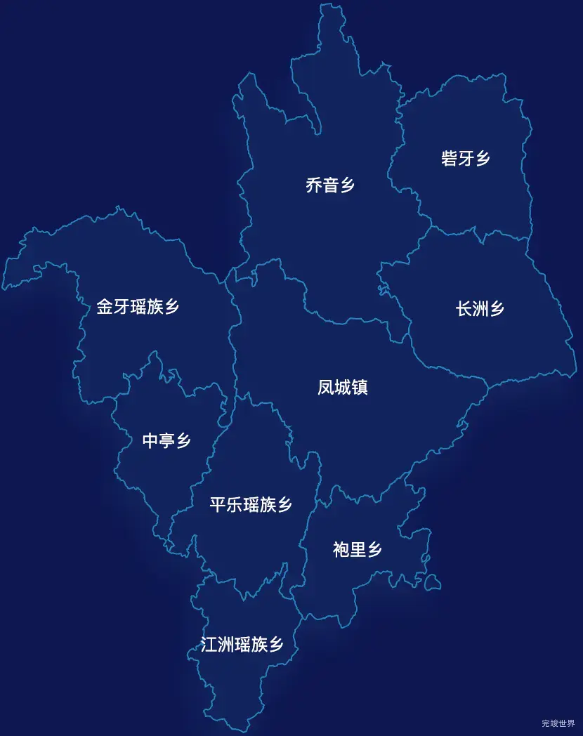 echarts河池市凤山县geoJson地图地图下钻展示