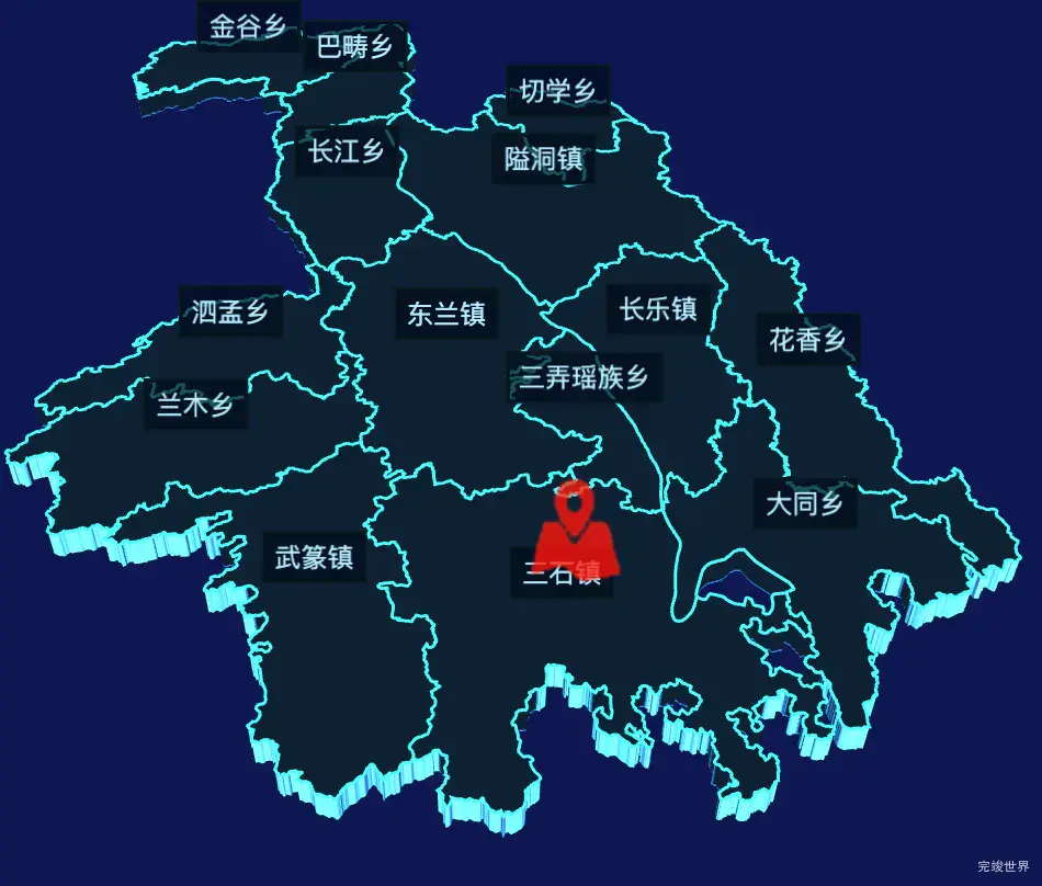 echarts河池市东兰县geoJson地图3d地图