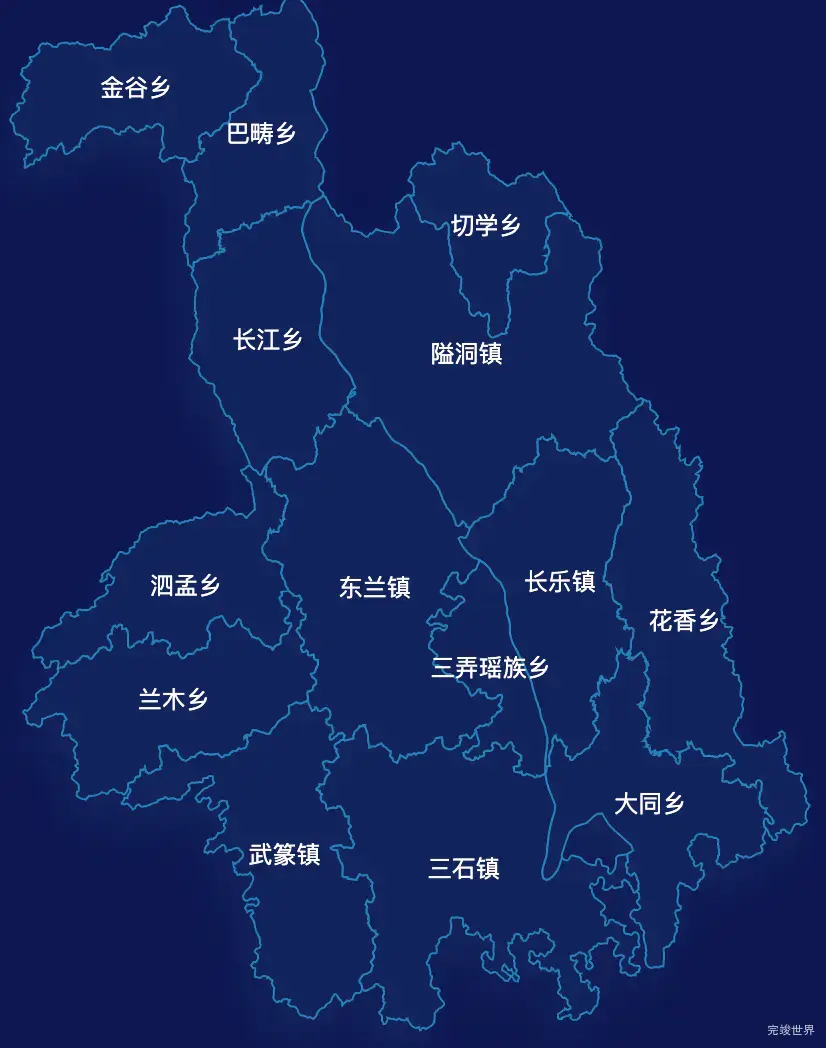 echarts河池市东兰县geoJson地图地图下钻展示