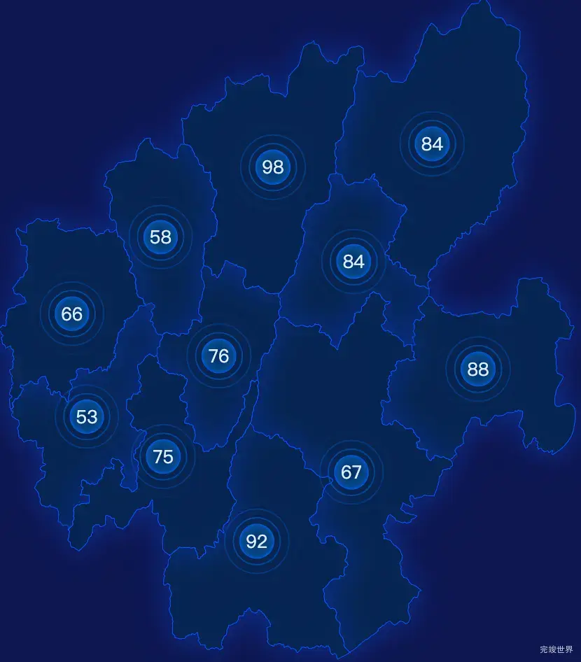 echarts河池市罗城仫佬族自治县geoJson地图圆形波纹状气泡图